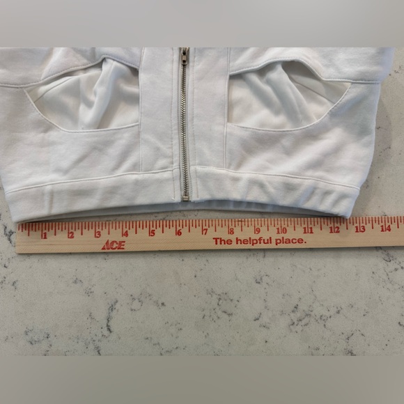 Endless Rose Women’s White Bralette Crop Top Size M back zipper stretch - Picture 5 of 7